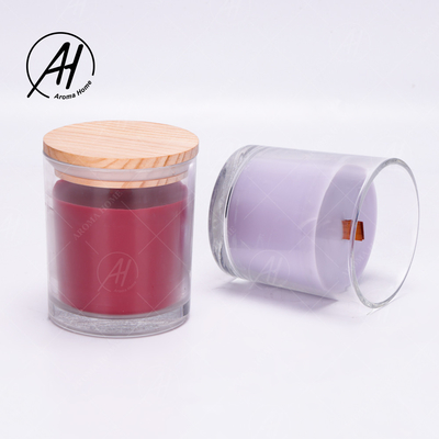 El hogar de madera Dor Custom Soy Wax Scented de la tapa del tarro de cristal mira al trasluz la etiqueta privada 8OZ