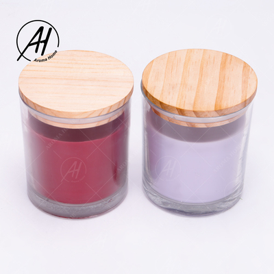 El hogar de madera Dor Custom Soy Wax Scented de la tapa del tarro de cristal mira al trasluz la etiqueta privada 8OZ