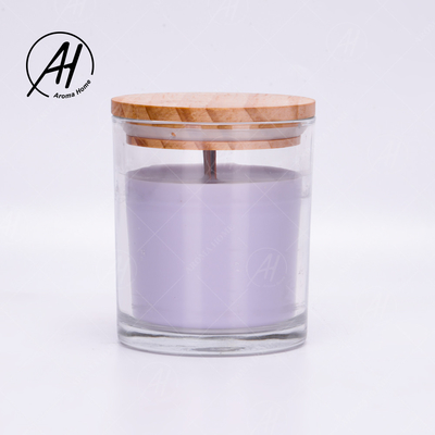 El hogar de madera Dor Custom Soy Wax Scented de la tapa del tarro de cristal mira al trasluz la etiqueta privada 8OZ