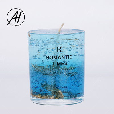 Casandose el olor de cristal de la cera de la soja de las velas del tarro de la flor real romántica gelatine 7OZ 8OZ