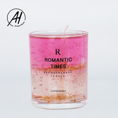 Casandose el olor de cristal de la cera de la soja de las velas del tarro de la flor real romántica gelatine 7OZ 8OZ