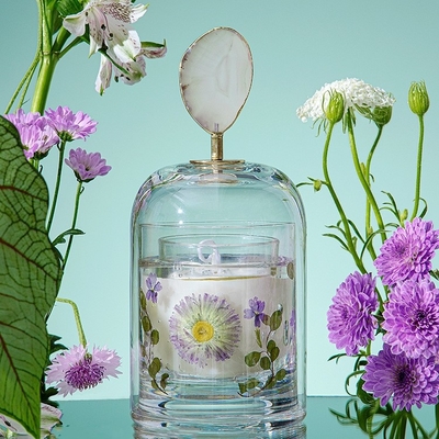 Vela inmortal del olor de Crystal Cup Healing Soy Wax de la flor del Aromatherapy con la cubierta