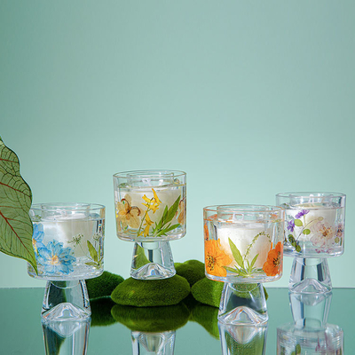 Velas que cura el vidrio inmortal Crystal Cup Aromatherapy Scented Candle de la flor con el bolso