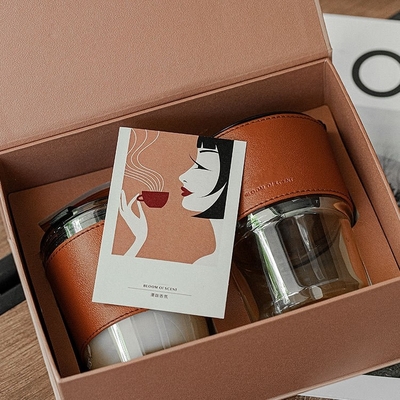 El regalo de alta calidad de la taza del café sólo de la cera de la soja del Aromatherapy fijó la vela perfumada de la caja