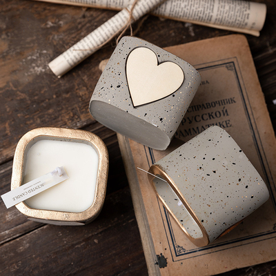 Vela mezclada del Aromatherapy del cuadrado del corazón de la cera de la planta verde de la soja con sentido fuerte del diseño