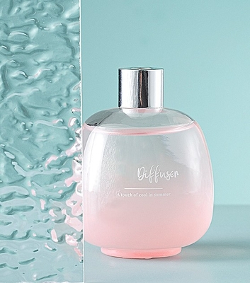 Palillo fresco Reed Diffuser Essential Oil Sets de la fibra de la tapa de la astilla de la botella de cristal de la burbuja del verano