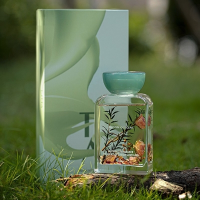 la tapa de la resina del aceite esencial 140ml fijó la fragancia fresca Reed Diffuser With Rose Flower del bolso