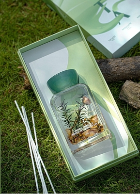 la tapa de la resina del aceite esencial 140ml fijó la fragancia fresca Reed Diffuser With Rose Flower del bolso