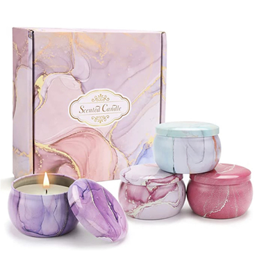 La etiqueta privada modificada para requisitos particulares sospechó el sistema seco del regalo de Crystal Soy Wax Tin Candle de la flor