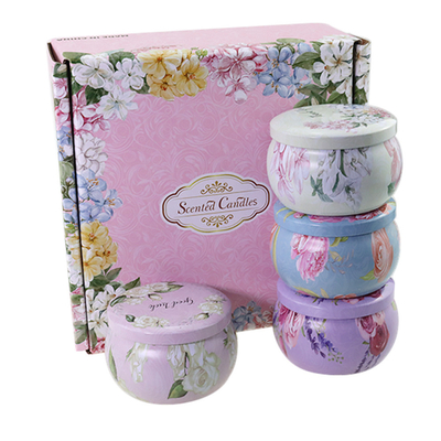 La etiqueta privada modificada para requisitos particulares sospechó el sistema seco del regalo de Crystal Soy Wax Tin Candle de la flor