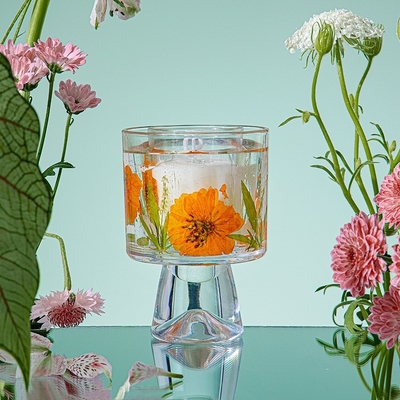 La cera de cristal del gel del tarro de la flor seca decorativa de encargo del regalo de la etiqueta sospechó a Jelly Candles