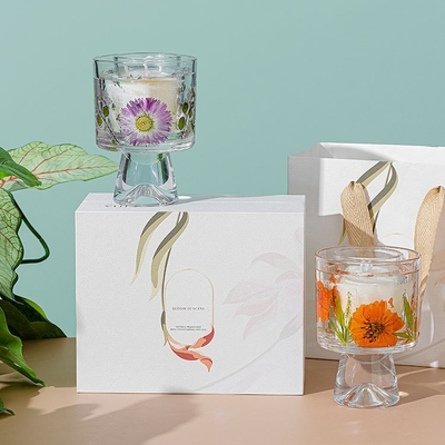 La cera de cristal del gel del tarro de la flor seca decorativa de encargo del regalo de la etiqueta sospechó a Jelly Candles