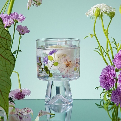 La cera de cristal del gel del tarro de la flor seca decorativa de encargo del regalo de la etiqueta sospechó a Jelly Candles