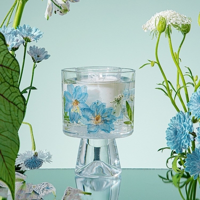 La cera de cristal del gel del tarro de la flor seca decorativa de encargo del regalo de la etiqueta sospechó a Jelly Candles