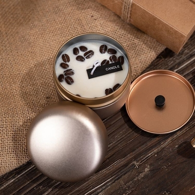 La cera de la soja personalizó el acontecimiento poner crema de Bean Tin Votive Scented Candles For del café