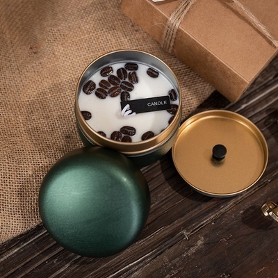 La cera de la soja personalizó el acontecimiento poner crema de Bean Tin Votive Scented Candles For del café