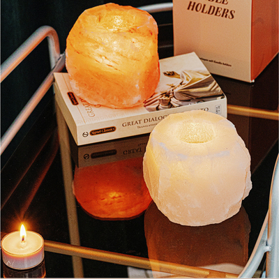 Crystal Stone Ornaments Rock Lamp fijó al candelero de 4 Tealight