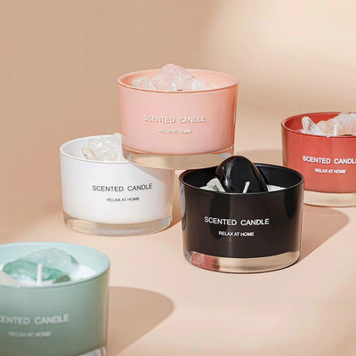 La piedra colorida de encargo Crystal Aromatherapy Soy Wax Scented mira al trasluz el lujo de relajación