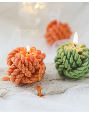Bola de lana del hilado de la vela del Aromatherapy hecho a mano de Diy del punto la pequeña formó a Art Candles