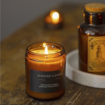Color 180g de Brown de las velas de la soja del tarro de Amber Glass Soy Wax Scented