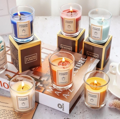 Velas claras del tarro del Ins del Aromatherapy de la fragancia de la cera perfumada nórdica de la soja con la caja de regalo