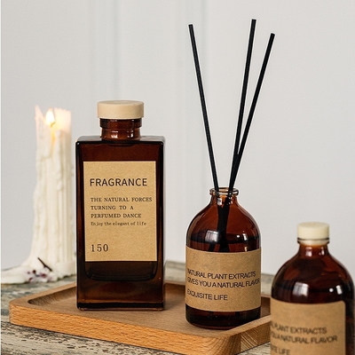La botella de cristal Brown del Aromatherapy perfuma 100ml Reed Diffuser de lujo