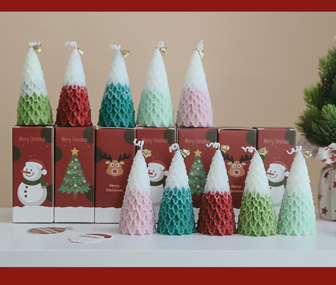 Vela perfumada del árbol de navidad del HOGAR del AROMA de la forma de la novedad de la cera de lujo al por mayor de la soja