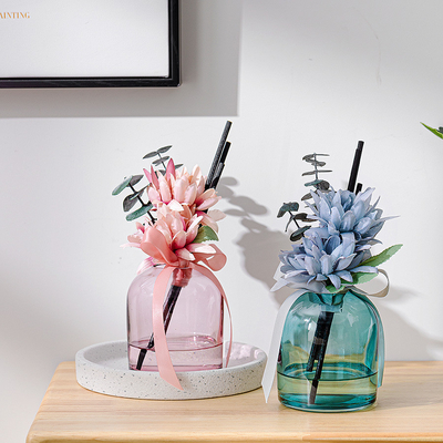Ronda Reed Diffuser 400ml de la botella de vidrio del Aromatherapy del palillo de la fibra de la flor del aceite esencial