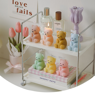 Decoración Teddy Bear Shaped Candle Scented hecho a mano de la artesanía del cumpleaños