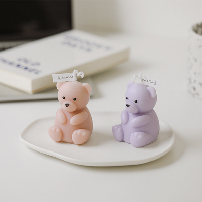 Decoración Teddy Bear Shaped Candle Scented hecho a mano de la artesanía del cumpleaños