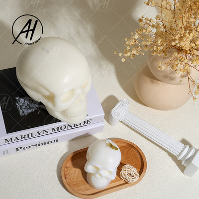 Halloween sospechó el regalo decorativo formado cráneo de lujo de la vela de la cera de la soja del arte