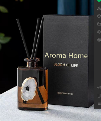 El HOGAR Amber Crystal Essential Oil Reed Diffuser del AROMA fija 180ml para el dormitorio
