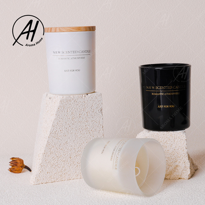 Cera blanca negra 100% de la soja del aceite esencial de la vela de Matte Glass Jar Spa Scented