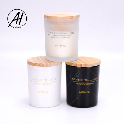Vela blanca negra grande perfumada 100% del balneario de la cera de la soja de Matte Glass Jar del aceite esencial