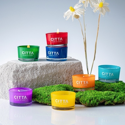 Vela perfumada de cristal de adornamiento colorida de lujo 7pcs de la caja de regalo de la cera D Opamine de la soja