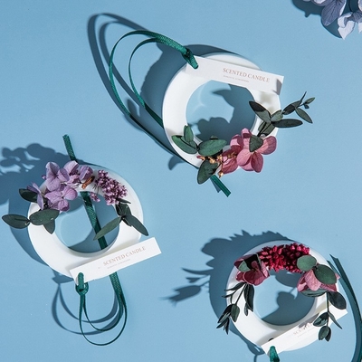 Velas hechas a mano personalizadas de lujo Sachet de cera de aire fresco Bloque de cera de flores secas