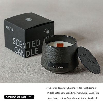 Fragancia personalizada regalo de cerámica negra vela perfumada para la decoración del hogar