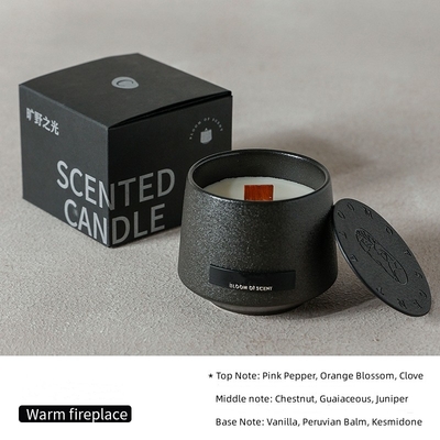 Fragancia personalizada regalo de cerámica negra vela perfumada para la decoración del hogar