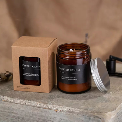 Velas amistosas Amber Glass Candle del aceite esencial de la etiqueta privada de Eco 4 onzas