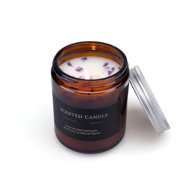 Velas amistosas Amber Glass Candle del aceite esencial de la etiqueta privada de Eco 4 onzas