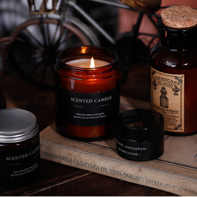Velas amistosas Amber Glass Candle del aceite esencial de la etiqueta privada de Eco 4 onzas
