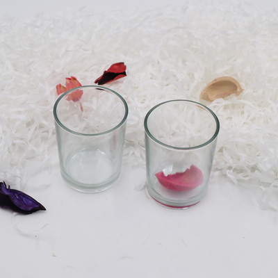 Candelero transparente de Tealight del vidrio 9 onzas con la tapa de madera 300g