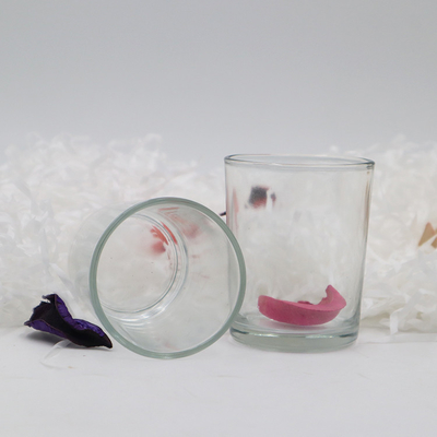 Candelero transparente de Tealight del vidrio 9 onzas con la tapa de madera 300g