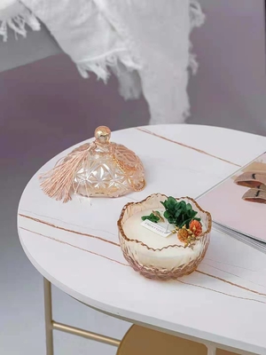 Vela perfumada de encargo de la cera de lujo de la soja del hogar del aroma con la tapa de cristal