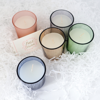 Vela perfumada 2022 de la cera de cristal colorida simple de la soja del hogar del aroma