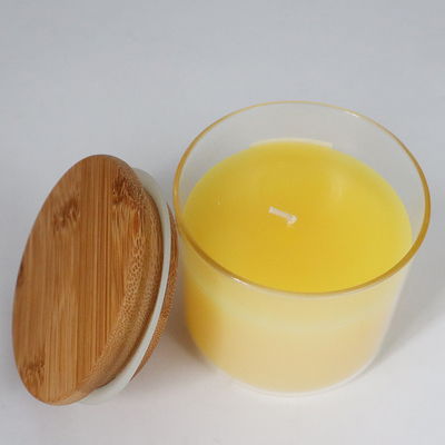 Vela perfumada 2022 de la cera de cristal colorida de lujo de la soja del hogar del aroma con la tapa de madera