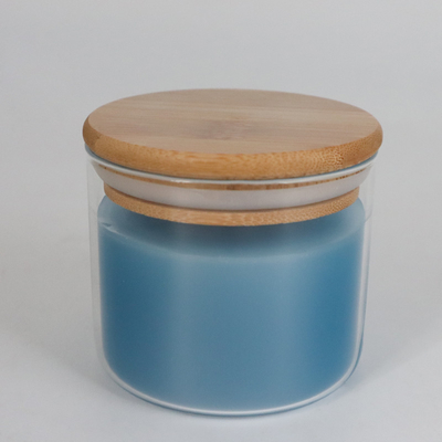Vela perfumada 2022 de la cera de cristal colorida de lujo de la soja del hogar del aroma con la tapa de madera