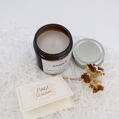 Vela del ODM Amber Glass Canning Mason Jar para el foco del Aromatherapy