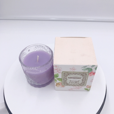 Vela púrpura orgánica del hogar del aroma del aceite esencial del SGS con la caja de regalo 120g