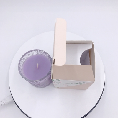 Vela púrpura orgánica del hogar del aroma del aceite esencial del SGS con la caja de regalo 120g